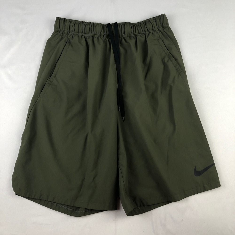NIKE DRI-FIT Olive Green Training Shorts Size Small